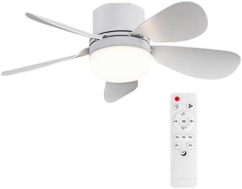 Socket Fan Light with Remote Control, Screw-in E26 Base Portable Small Ceiling Fan with Lights,3-Speed Fan,LED Dimmable & Timing Function,for Bedroom, Kitchen, Living Room,16.54 inches Diameter
