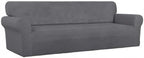 PureFit Super Stretch 4 Seater Sofa Slipcover – Spandex Non Slip Soft Couch - Image 8