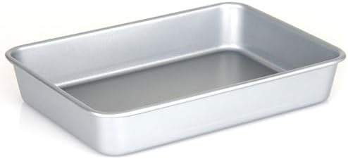 Viking Premium 13 x 9-Inch Nonstick Ceramic Roasting Pan, Made without PFAS, Heavy Gauge Aluminized Steel Baking Pan Sheet with Reinforced Iron Frame, Even Heating Cookware, Oven Safe to 475F, Silver