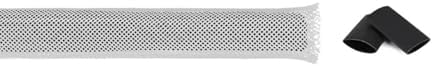 50ft Braided Wire Loom Sleeving Kit,Cable Management Sleeve,Wire Protector Tubing,Cord Organizer Used at Home or Office, to Protect Cables in Automotive, Military, Marine(White,1/4inch)