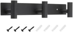 uxcell 1 Set Hat and Coat Wall Mount Rack, Stainless Steel 3 Hooks Towel Racks with Mounting Accessories Tower Hanger Organizer for Entryway Bedroom Kitchen, Black
