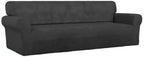 PureFit Super Stretch 4 Seater Sofa Slipcover – Spandex Non Slip Soft Couch - Image 8