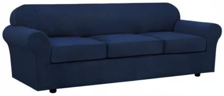4 Piece Stretch Sofa Covers for 3 Cushion Couch Covers Furniture Slipcovers for - Image 9