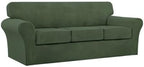 Turquoize 4 Piece Sofa Covers for 3 Cushion Couch Sofa Slipcover Soft Couch - Image 8