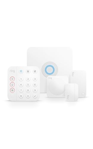 Ring Alarm 5-Piece Kit (newest model), Wireless smart home or business security system, expandable, easy setup, Mobile App Control, 24/7 Professional Monitoring, Alexa Compatible