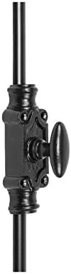 A29 Hardware 2 Feet Oval Style Iron Cremone Bolt for Cabinets, Black Powder Coat Finish