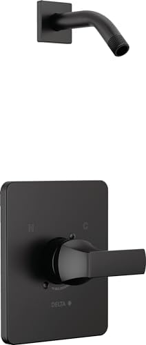 Delta Faucet Velum 14 Series Single-Function Black Shower Valve Trim Kit, Shower Handle, Delta Shower Trim Kit, Matte Black T14237-BLLHD (Shower Head and Valve Not Included)