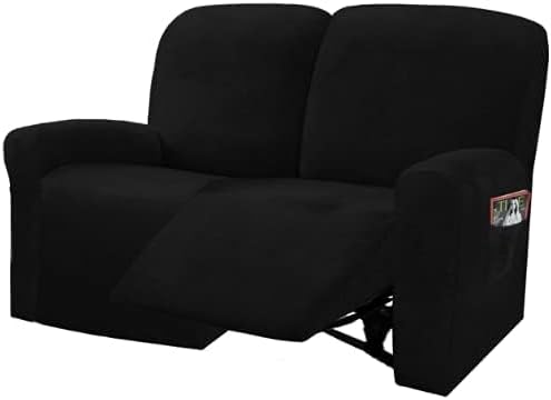 ULTICOR Reclining Love Seat Slipcover, 6-Piece Velvet Stretch Loveseat - Image 2