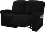 ULTICOR Reclining Love Seat Slipcover, 6-Piece Velvet Stretch Loveseat - Image 2