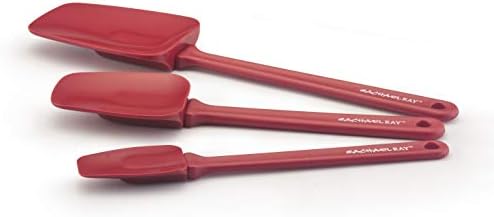 Rachael Ray Tools and Gadgets Solid Spoonulas / Scraping Cooking Utensil Set - 9-1/2-Inch, 10-Inch, and 12-1/2, Blue