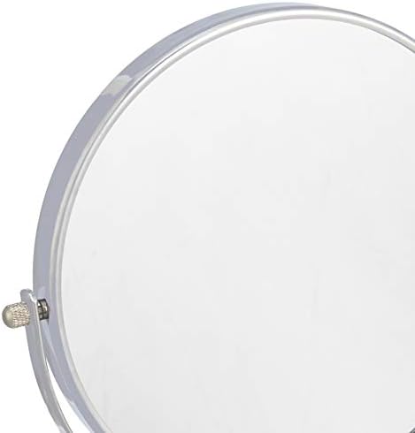 Amazon Basics Wall Mount Round Vanity Mirror with 360° Rotation, Double Sided, 1X/5X Magnification, Adjustable, 12.8"L x 10"W, Chrome