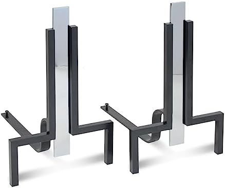 Pilgrim Home and Hearth 18674 Stapleton Andirons, Polished Nickel
