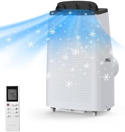 14000 BTU Portable Air Conditioners with Remote Control, 3-in-1 Free Standing Cooling AC Unit with Fan & Dehumidifier, Cools Room up to 700 sq.ft, Smart/Sleep Mode, 3 Speed, Auto Swing, 24H Timer