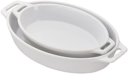 Staub Ceramic 2-piece Oval Baking Dish Set - Matte Black