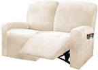 ULTICOR Reclining Love Seat Slipcover, 6-Piece Velvet Stretch Loveseat - Image 2