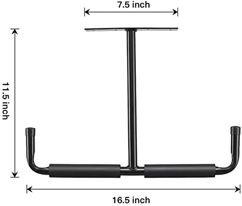 Overhead Garage Storage Hooks, Heavy Duty Ceiling Mount Rack, 2 Pack Black