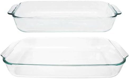 Pyrex 233 (3Qt) and 232 (2Qt) Clear Glass Baking Dishes - Made in USA
