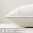 MIULEE Cream Linen Pillow Covers Pack of 4 Decorative Natural Solid Throw - Image 4