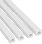 D-Line 13.12ft Cable Raceway, Self Adhesive Cord Cover, Hide 1x Cord, Paintable - 4X 0.4in x 0.31in (H) x 39in Lengths - White