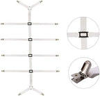 Bed Sheet Straps Adjustable, Mattress Holder,Elastic Bed Sheet Clips with Metal Clip for Bed Sheet, Mattress, Or Sofa(White)