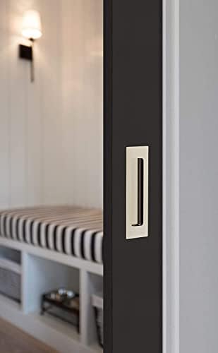 Emtek, Modern Rectangular, Flush Pull, 1-3/4" x 4", Satin Brass