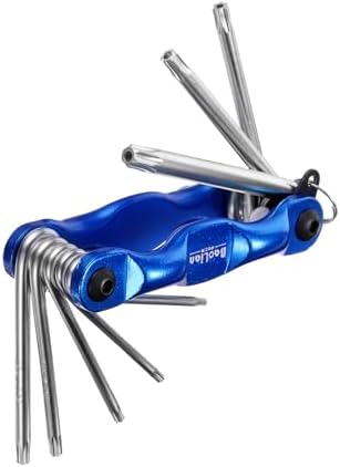 HARFINGTON Folding Hex Key Wrench T9-T40 Torx Star CR-V Steel Portable