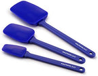 Rachael Ray Tools and Gadgets Solid Spoonulas / Scraping Cooking Utensil Set - 9-1/2-Inch, 10-Inch, and 12-1/2, Blue