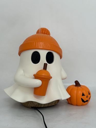 Statue Cute Ghost Halloween Humidifier, USB Powered Portable Mini Cool Mist Humidifier with Pumpkin Decor, Small Air Humidifier for Bedroom, Desk, Office, Halloween Party Decorations