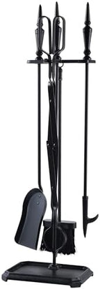 Lichamp Gothic Fireplace Tools Set, Gothic Handle
