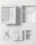in-Wall TV Cable Management Kit, 9.8FT Recessed Dual AC Outlet Box w/Brush