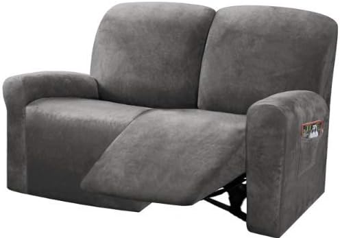 ULTICOR Reclining Love Seat Slipcover, 6-Piece Velvet Stretch Loveseat by ULTICOR