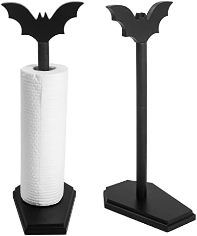 Bat Paper Towel Holder - Halloween Decor for Kitchen and Bathroom - Gothic Home Decor for Oddities and Curiosities - Goth Accessories for Countertop Stand - Witchy Gifts for Women