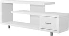 Monarch Specialties TV Stand with 1 Drawer, 60"W, White