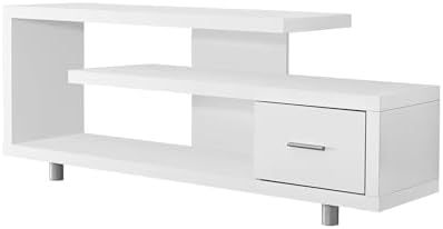 Monarch Specialties TV Stand with 1 Drawer, 60"W, White
