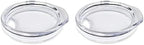 Snowfox Premium Set of 2 Travel Lids for Vacuum Insulated Stainless Steel Beer Glass, Home Bar Accessories, Elegant Bartending, Clear Plastic