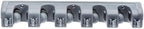 Amazon Basics Rectangular Heavy Duty Wall Mount Broom and Mop Holder, Sturdy Tool Organizer with Hooks and Slots for Garage, Garden, Laundry, Kitchen Organization, 2.36 x 16.9 x 3.35 in, Gray
