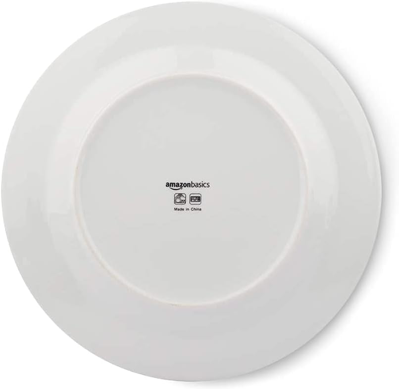 Amazon Basics 18-Piece Complete Kitchen Dinnerware Set, Microwave and Dishwasher Safe, Plates, Dishes, Bowls, Service for 6, Branches