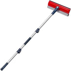DSV Professional Window Squeegee | 2-in-1 Window Cleaner Sponge and 10" Soft Rubber Strip with Extension Pole 50 Inch & 127 cm | Adjustable to Clean from Multiple Angles