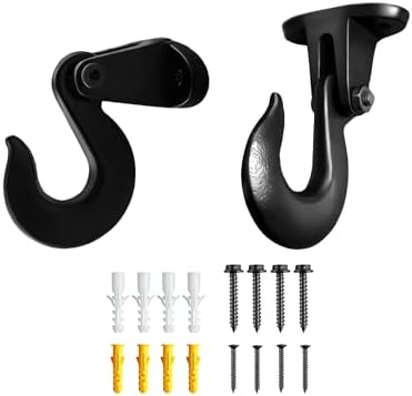 2 Pack Cast Iron Ceiling Hook Industrial Multi-Function Wall Hook Chandelier Hooks Plant Pot Hanger Mounting Hardware Included