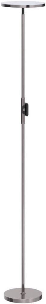 JOOFO LED Torchiere Floor Lamp with Remote, Stepless Dimmable Brush Nickel