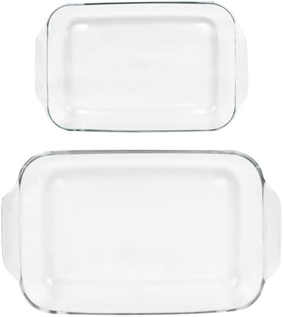 Pyrex 233 (3Qt) and 232 (2Qt) Clear Glass Baking Dishes - Made in USA