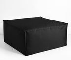 Sorra Home Sunbrella Top Stitch Pouf Cushion - Square, Outdoor Stuffed Plush Ottoman & Foot Rest Stool - Balcony, Patio, Poolside Furniture Accessory - Cast Horizon (30" x 30" x 15")