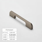 5 Pack Champagne Cabinet Handles, Long Kitchen Cabinet Pulls, Easy to Install for Cabinets, Dresser Drawers and Wardrobes (5.8 inch)
