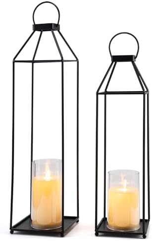 Outdoor Lanterns 2Pcs 21in Large Lantern Decorative for Patio Waterproof