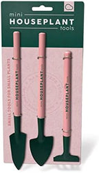 Mini Houseplant Tools - Indoor Gardening Tools Set - Mini Shovel - Mini Trowel - Mini Rake - Pink Pot Plant Garden Tool Set