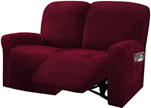ULTICOR Reclining Love Seat Slipcover, 6-Piece Velvet Stretch Loveseat by ULTICOR