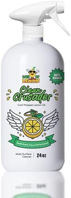 Clean Crusader Cold Pressed Lemon Oil Multi Surface Cleaner Spray - for Hardwood Floors, Countertops and Bathroom & More - Vegan & Cruelty Free Cleaning Supplies- 24 oz - 1 Pack