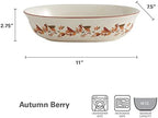 Pfaltzgraff Autumn Berry Oval Vegetable Bowl, white, 11 inches