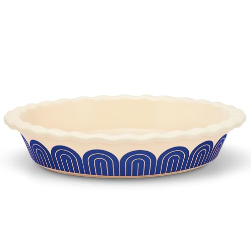 Great Jones 10 inch Baking Ceramic Pie Dish (Blueberry) - Oven Safe 500°F