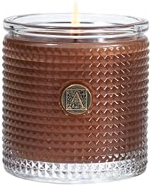 Aromatique Cinnamon Cider Textured Glass Candle 6oz - Decorative Home Fragrance Aromatherapy Long Lasting Room Air Freshener Deodorizer Perfect Fall Decoration Luxury Glass Candle Gift 40 Hour Burn!